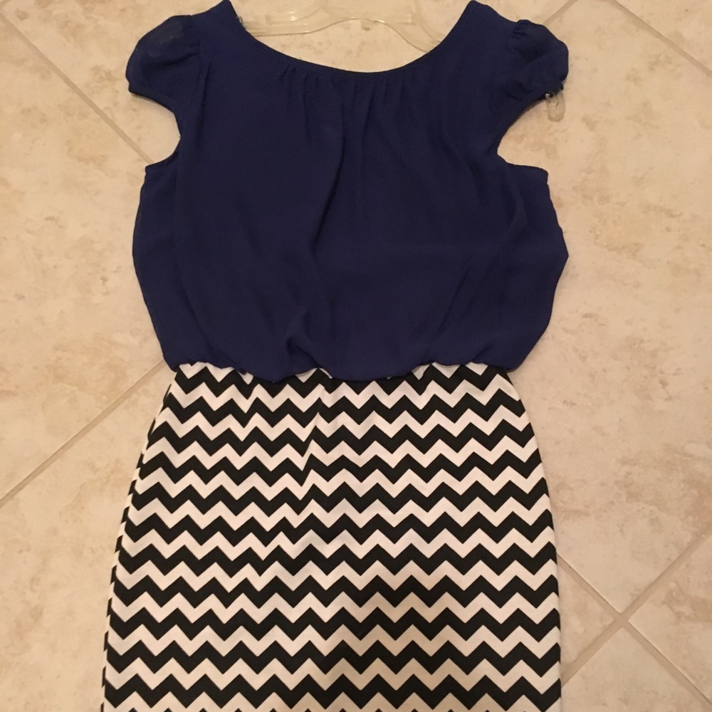 Blue and striped dress
